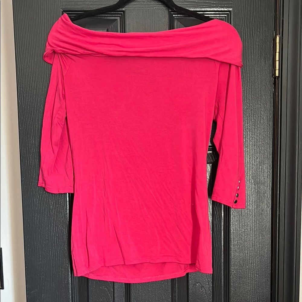WHBM Off-Shoulder Pink Top